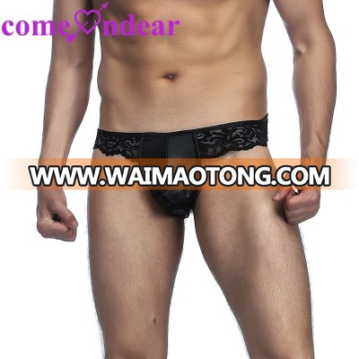 Hot New Design Low MOQ Tight Leather Sexy Open Vibrating Panties for Men